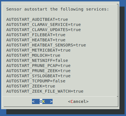 Autostart services confirmation