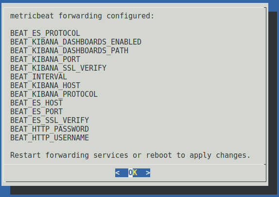 Metricbeat settings applied successfully